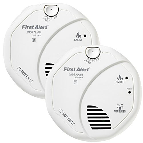 SA511CN2-3ST Battery Powered with Wireless Interconnect First Alert Smoke Detector Alarm 2-Pack