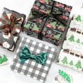 thumbnail image 6 of chalian Christmas Wrapping Paper 12 Sheets Folded 20 x 29 Inches for Kids Adults, 4 Gift Wrap Designs Including Retro Santa, Black and White Plaid, Train and Trees,Red Truck, 6 of 15