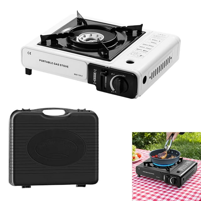 Cqxid Carte d'Expérience de Camping Poêle à Moins de 40 $ Batterie de Cuisson Poêle de Camping Portable Poêle de Camping Table Extérieure BBQ 2900 W Réglage de Puissance Accessoires de Cuisson pour Camping Randonnée Jardin