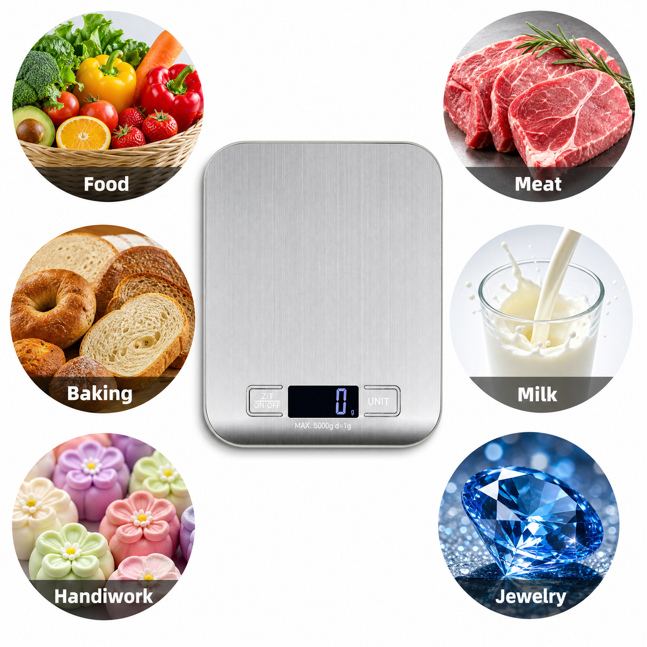 Faboho Digital Food Scale with Grams and Ounces, 11 lb photo 7
