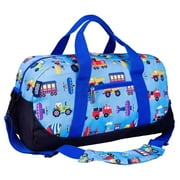Wildkin Kids Overnighter Duffel Bag for Boys & Girls, Features Two Carrying Handles and Removable Padded Shoulder Strap, BPA & Phthalate Free (Trains, Planes & Trucks Blue)