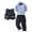 Blue, variant on GobdXE Toddler Boys Solid Shirt Contrast Piping Vest Pants Outfit Set with Bow Tie Kids Gentleman Wedding Suit 12-24 Months,Blue