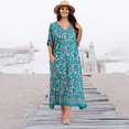 thumbnail image 2 of Miss Lavish London Women Kaftans Dresses, Teal, L, 2 of 6