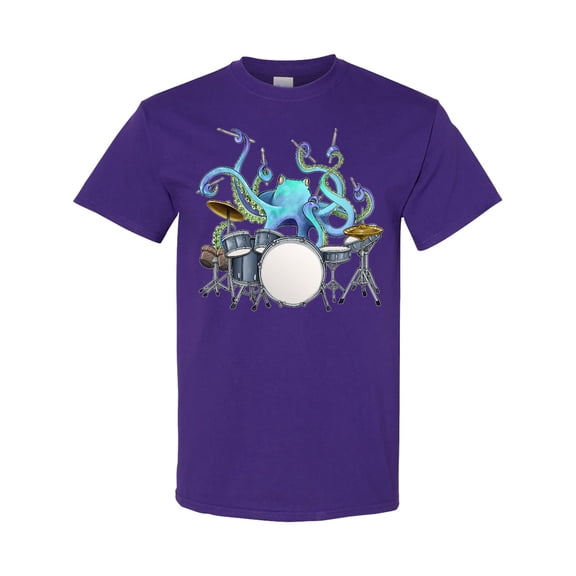 Inktastic Cute Blue Octopus Drumming T-Shirt