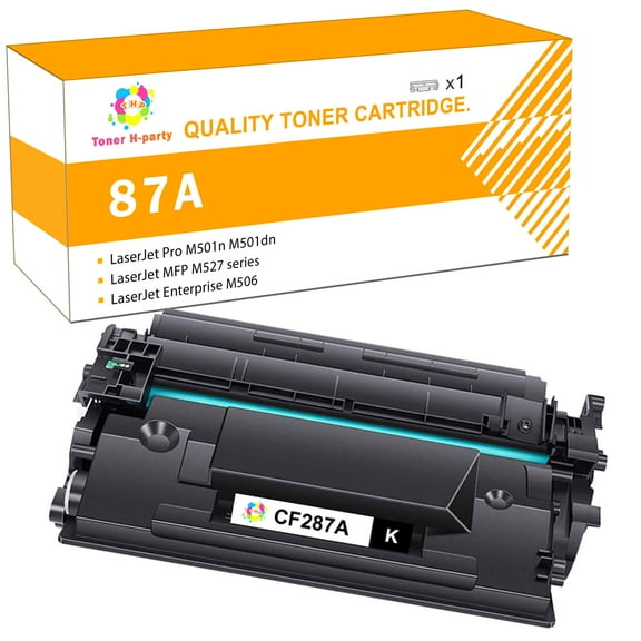 Toner H-Party Compatible 87A 87X Toner Cartridge Replacement for HP CF287A CF287X LaserJet Enterprise MFP M527dn M527f M506 M506dn M506n M506x Pro M501n M501dn Printer Ink (Black, 1-Pack)