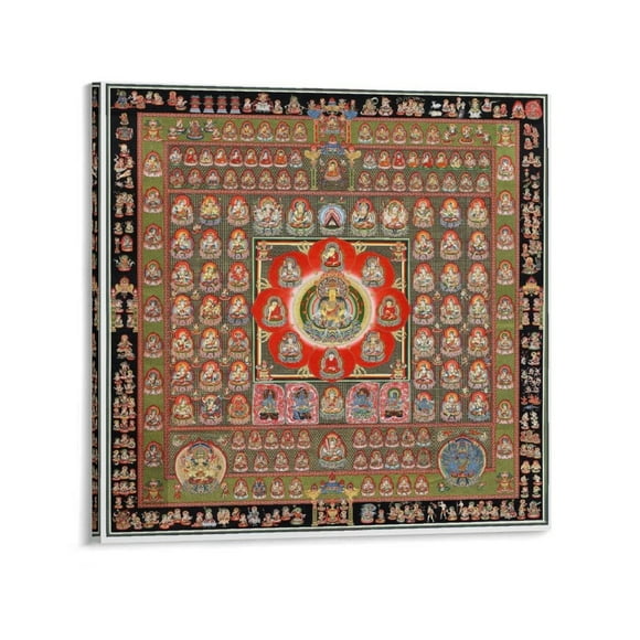 Fetal Tibetan Mandala Poster Posters Art Print Wall Photo Paint Poster Hanging Picture Family Bedroom Decor Gift 28x28inch(70x70cm)