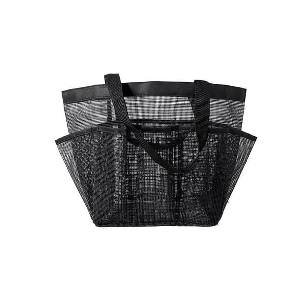 Toystoory Bolsa de almacenamiento de malla para caminar en la playa para viajar, bolsas de baño para ducha colgantes, bolso de mano cosmético de secado Almacenamiento y organización del hogar Negro Toystoory HA065527-03B