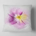 thumbnail image 2 of Designart Purple Flower Sketch with Splashes - Floral Throw Pillow - 18x18, 2 of 5