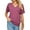 RED, variant on Joyutrip Women Short Sleeves V Neck Solid Color Side Ruched Tunic Shirt Top