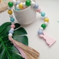 thumbnail image 3 of 85cm Easter Wood Bead Garland with Tassels Farmhouse Beads Rustic Country Decor Kid Room Wall Hanging Ornament Home Decor, 3 of 6