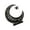 Black, variant on MOMOJIA Moon Shape Candel Stand Hollowed Carved Tealight Stand for Tabletop Mantels