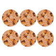 thumbnail image 2 of Pofeuu Hippie Ditsy Floral Print Leather Coasters Set of 6, Round Cups Mugs Mat Pad for Home Kitchen Heat Resistant Drink Coasters,Round Shape, 2 of 7
