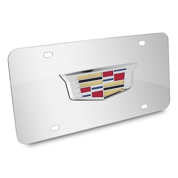 Cadillac New Crest 3D Logo Chrome Stainless Steel License Plate