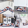 thumbnail image 6 of Blue White Geometric` Kitchen Rugs and Mats Sets Of 2,Kitchen Decoration Rugs,Rubber Backing Non-Slip Floor Mat for Sink Washable Waterproof Laundry Room Runner Rugs, 6 of 7