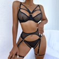 thumbnail image 1 of Conjuntos de bragas eróticas con sujetador, ligas para mujer, Tanga, conjunto de lencería transparente de retales, conjunto de ropa interior Sexy para mujer, disfraz Sexy Tan Jianjun  unisex, 1 of 2