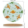 thumbnail image 3 of SKYSONIC Round Drink Coasters 2 Pcs Dinosaur World Absorbent Ceramic Coaster with Cork Base for Coffee Cups for Home Decor, 3 of 6