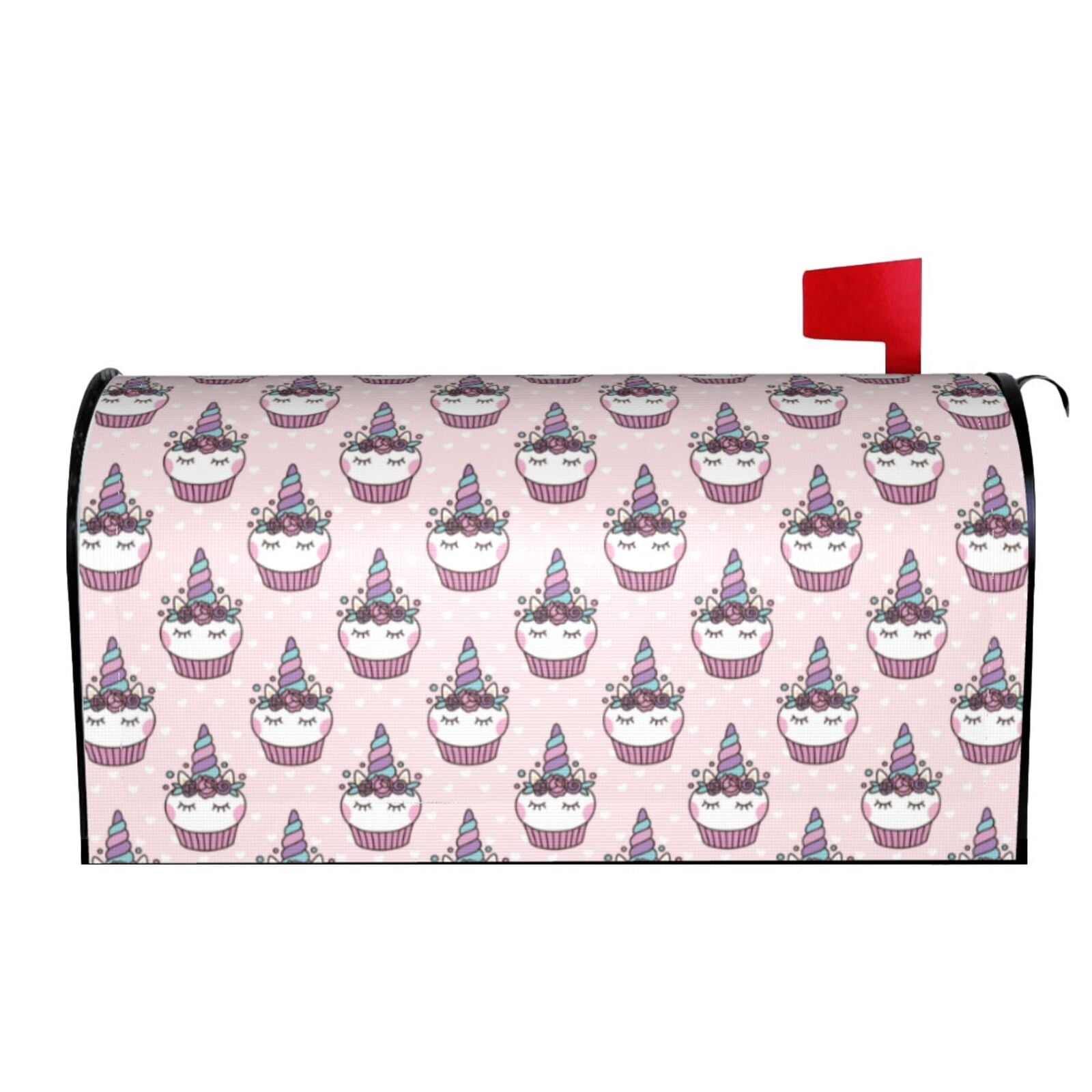 Xecao Cute Cupcake for Mailbox Cover with Magnetic Strips, Waterproof and Sunscreen, Adds a Decorative Touch to Your Garden Yard.