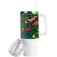 thumbnail image 2 of SKYSONIC 40 oz Cute Cartoon Dino Tumbler With Lid And Straw Travel Coffee Mug Stainless Steel Insulated Thermal Tumblers Cup, 2 of 7