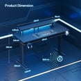 thumbnail image 4 of HLDIRECT 47 inch Gaming Desk with LED Lights & Power Outlet, Computer Gamer Desk with Monitor Stand, 4 of 8