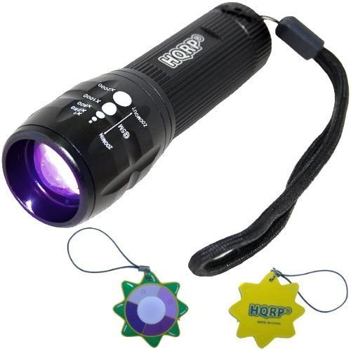 HQRP 365nM Ultra Violet Blacklight Flashlight Torch Light UV Protecting Glasses 