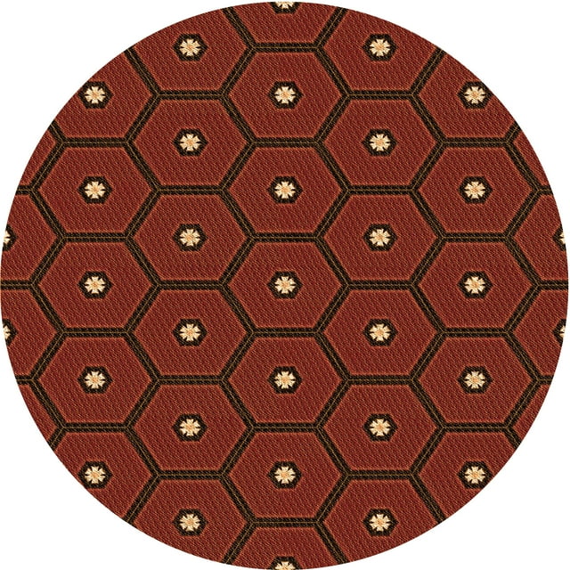 Ahgly Company Machine Washable Indoor Square Transitional Mahogany Brown Area Rugs, 3' Square