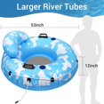 thumbnail image 2 of Blue and WhiteRiver Tubes for Floating Heavy Duty, Pool Float Adult, 53" Inflatable Float Tube for Beach Lake Rafting, River Floats with Mesh Bottom, 2 of 6