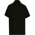 thumbnail image 2 of HAPPY BAY Men's Summer Button Down Shirt Aloha Short Sleeve Stylish Tops Vacation Cruise Holiday Hawaiian Shirt For Mens M Solid, Black, 2 of 5