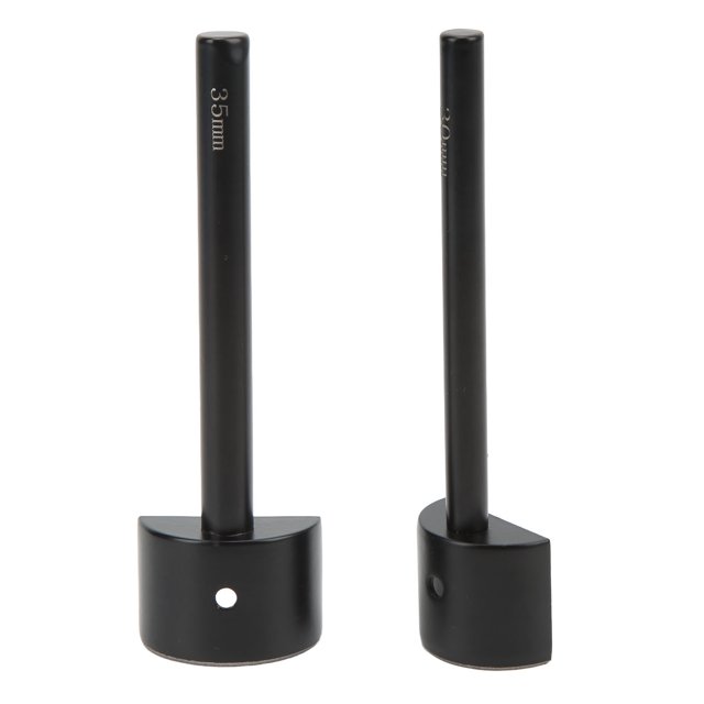Perforadora de esquina de cuero, 2 uds., perforadora de corte medio redondo, 30mm, 35mm, hoja incisiva para hacer bricolaje, punzón de extremo de correa de acero inoxidable negro para artesanía en cue