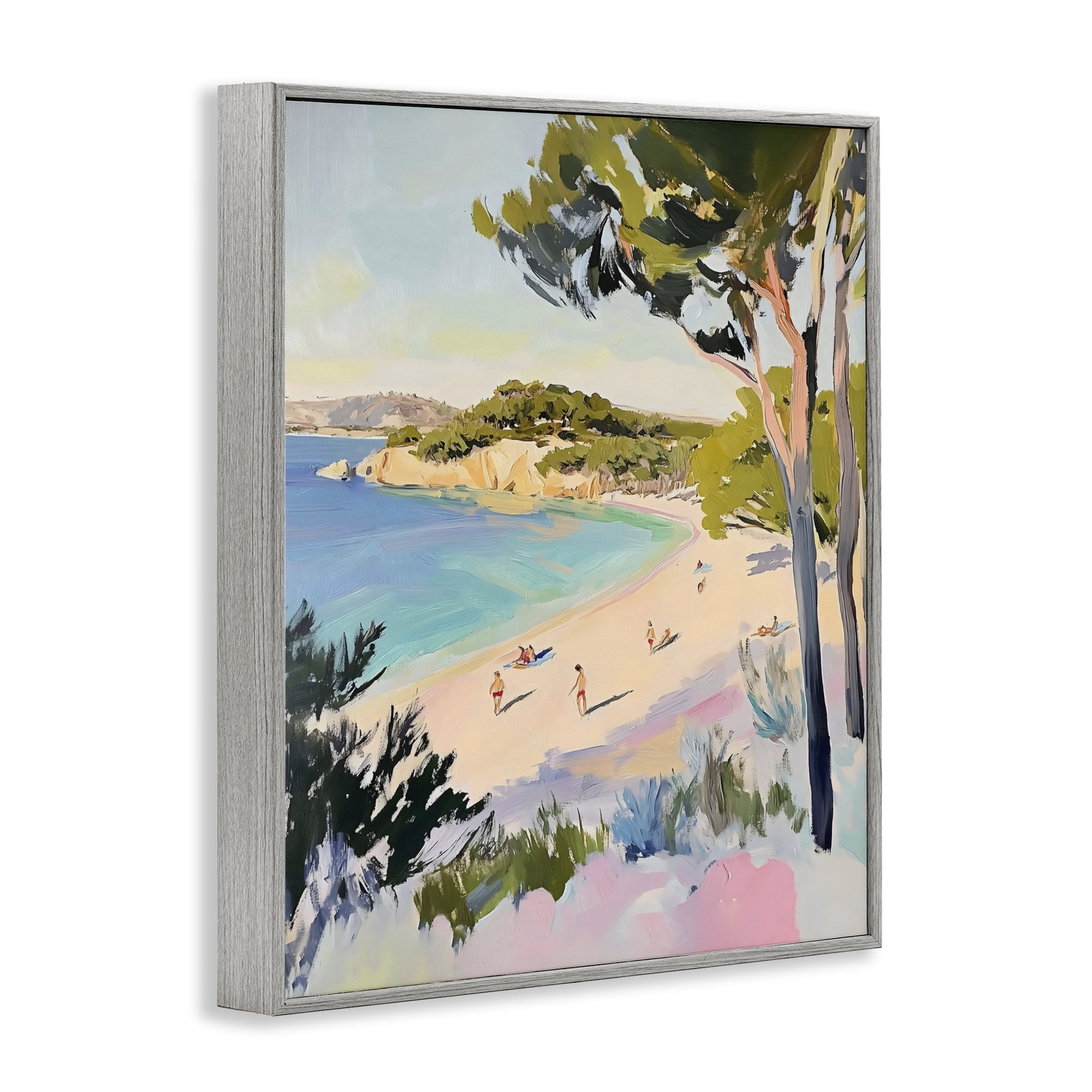 Stupell Industries Amalfi Coast Beach Escape Gray Framed Giclee Art, design by The Prints Vibe