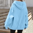 thumbnail image 4 of JGGSPWM Womens Zip Up Hoodies Solid Color Casual Long Sleeve Zipper Sweatshirts Fall Winter Comfy Track Jackets with Pockets Blue M, 4 of 9