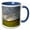 Blue/White, variant on 3drose, Usa, Washington State, Palouse. Springtime Landscape. Canola Fields, 11oz Two-tone Yellow Mug