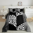 thumbnail image 2 of Manfei Leopard Print 2pcs Bedding Comforter Set,Zebra Print Twin Comforter Sets,Love Heart Print Breathable Bedding Set,Lightweight Couple Room Decor,Reversible, 2 of 8