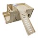 thumbnail image 5 of Casa de madera para cobayas, casa de conejos, cueva, casa para animales pequeños, cama, cabaña, escondite para No incluye alfombrilla para el hervidor., 5 of 9