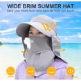 thumbnail image 5 of Sun Hats for Women, UPF 50+ UV Protection Caps with Detachable Neck Face Flap, Ponytail Waterproof Wide Brim Hat with Adjustable Strap Clip, Grey, 5 of 7