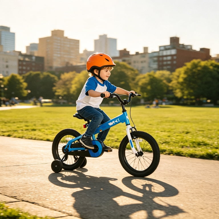 JOYSTAR 12 Inch Kids Bike with Training Wheels & Handbrake for