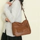 thumbnail image 1 of Bolso de hombro con múltiples bolsillos, cuero suave, gran capacidad, de moda, bolso cruzado para mujeres, marrón, 1 of 9