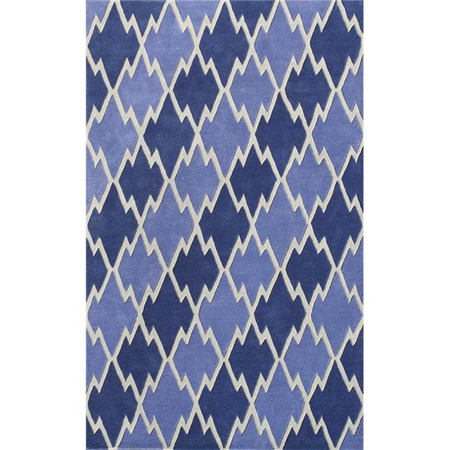 Noble House COL8107576 5 ft. x 7 ft. 6 in. Cologne Hand-Tufted Area Rug, Blue & Cream