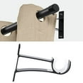 thumbnail image 2 of 4 Pack Single Curtain Rod Brackets for Drapery Rod Aluminum Alloy Heavy Duty Curtain Rod Holders (Black), 2 of 8