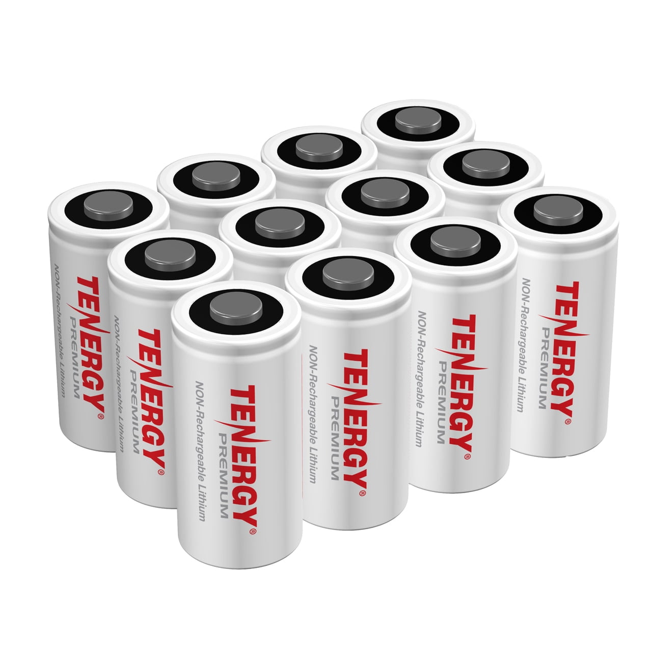 12pack, Tenergy Premium CR123A 3V Lithium Battery PTC protected [Non