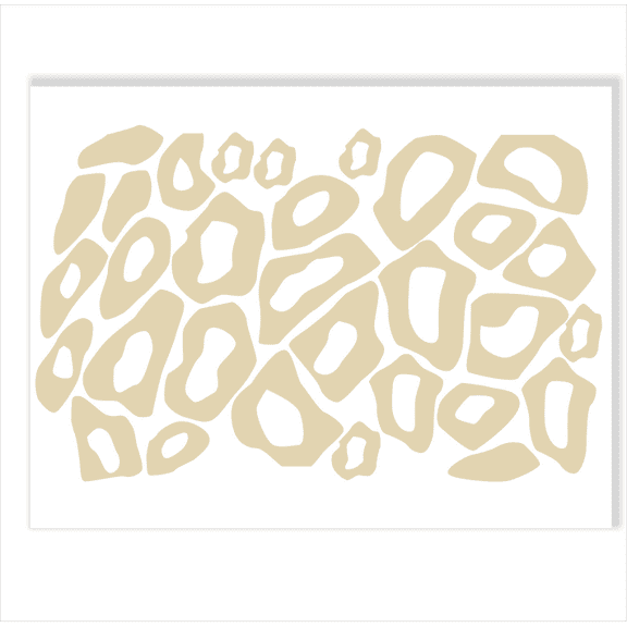 Leopard Animal Print Wall Vinyl Circle Stickers Rings Decals, Beige