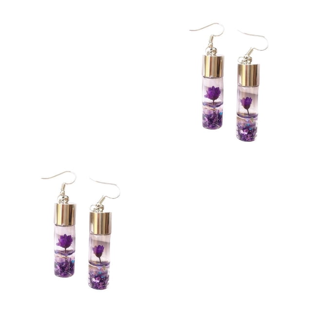 Qarigey 1 par de pendientes colgantes para mujer, joyería de compromiso para mujer, color morado Violeta 2piezas Qarigey CBP308120