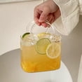 thumbnail image 4 of Glass Bubble Cup with Straw - Handbag Shaped Portable Trendy Drinking Glass - Reusable Beverage Cup for Juice Tea Coffee - Clear, 4 of 6