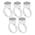 thumbnail image 4 of 5 piezas de anillo de tinta para tatuaje de cejas y labios, taza de acero inoxidable para pigmento de microblading, soporte de pegamento para pestañas, anillo M plateado, 4 of 14
