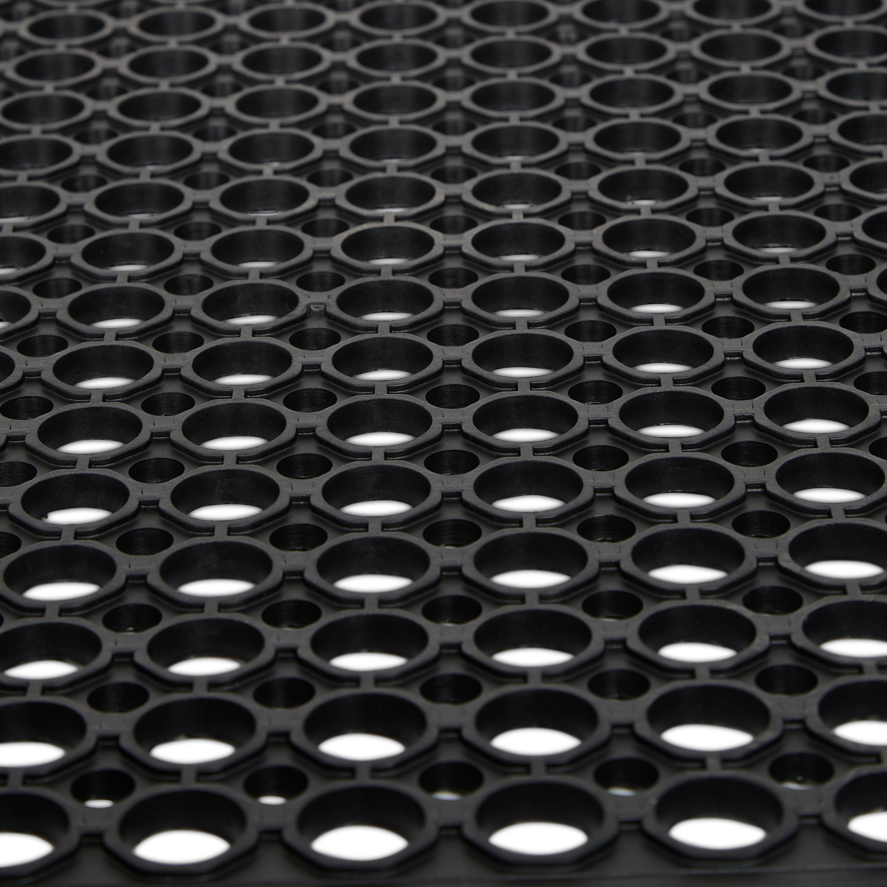 Backyard Expressions 36" x 60" Outdoor Rubber Drainage Mat, Heavy Duty Non Slip Floor Mat with Holes, Indoor Outdoor Door Mat for Entryway, Patio, Garage, Kitchen, Pool & Wet Areas, Black