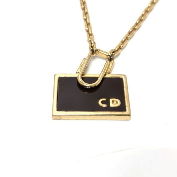 Pre-Owned Christian Dior Dior bag motif chain necklace GP ladies gold (Fair)