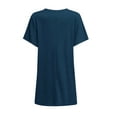 thumbnail image 6 of Holzkary Womens Tunic Tops for Leggings Summer Short Sleeve Casual Long T Shirts Fashion Oversized Crew Neck Tops with Pockets 2025 New Navy M, 6 of 6