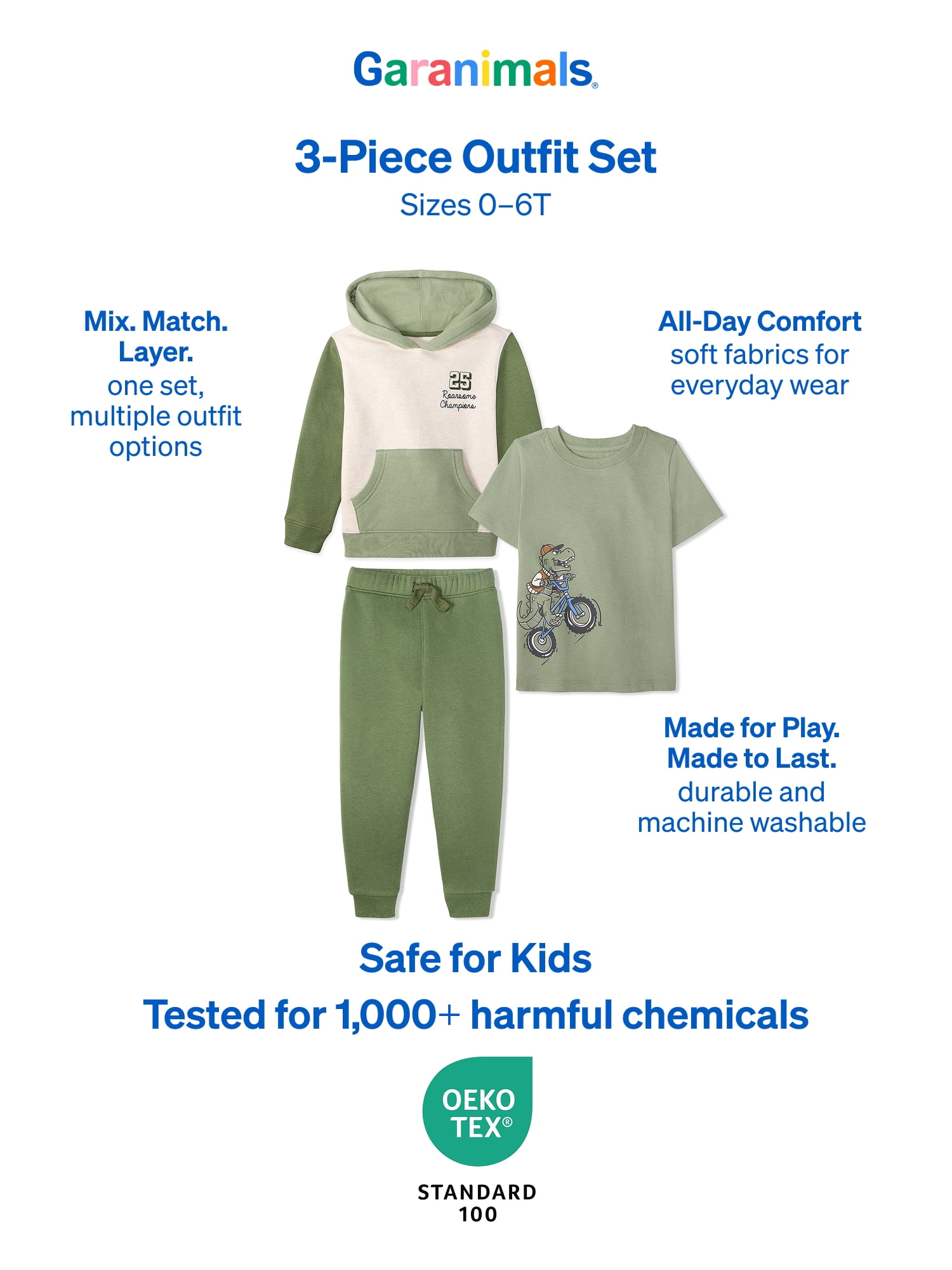 Garanimals Baby & Toddler Boy 3-Piece Outfit Set, Sizes 0-6T