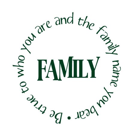 Family. Be True to Who You Are.. Vinyl Quote - Small - Hunter Green