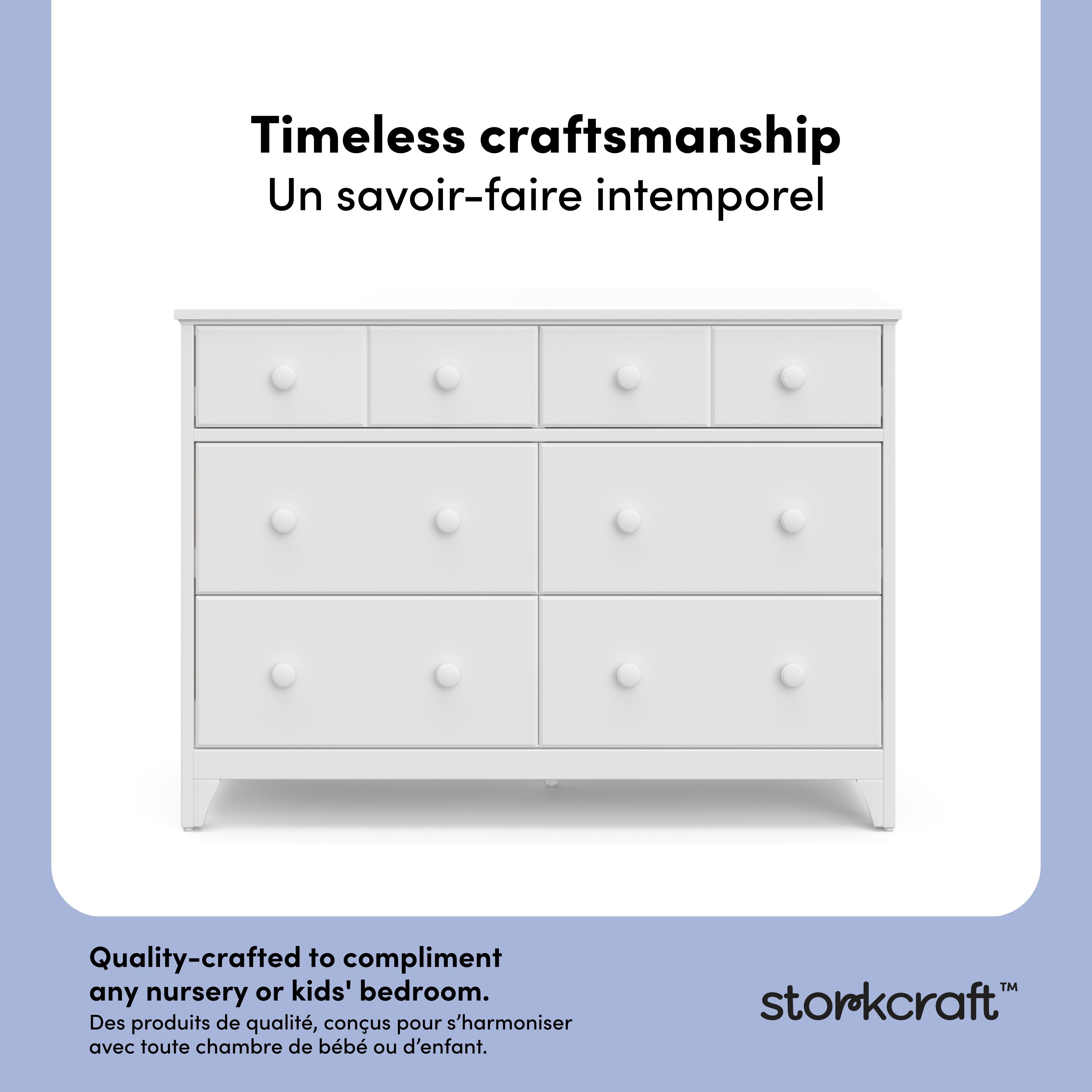 Commode de rangement double avec 6 tiroirs Moss de Storkcraft