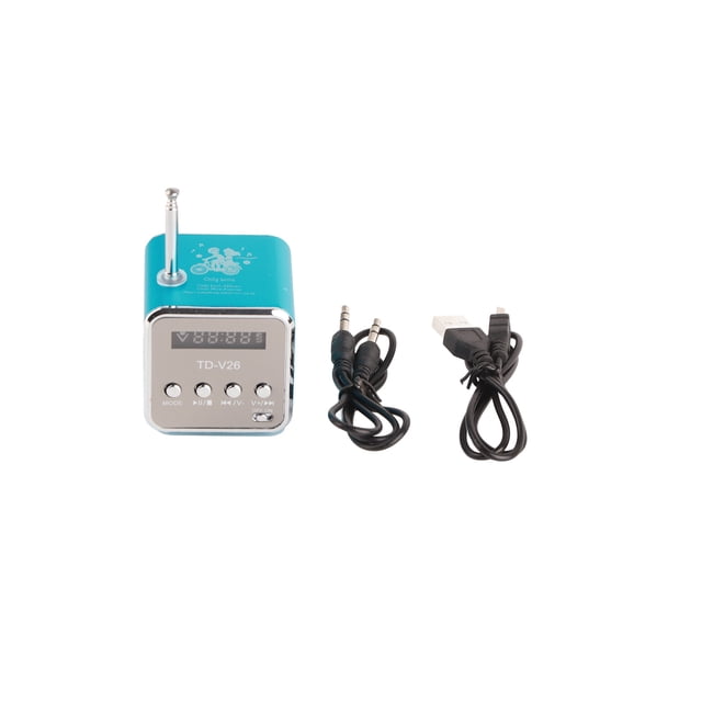 Mini Altavoz Bluetooth Sonido Claro 4 Botones Diseño Pantalla Pantalla Radio FM Altavoz Bluetooth Portátil Inalámbrico Versión Bluetooth Azul